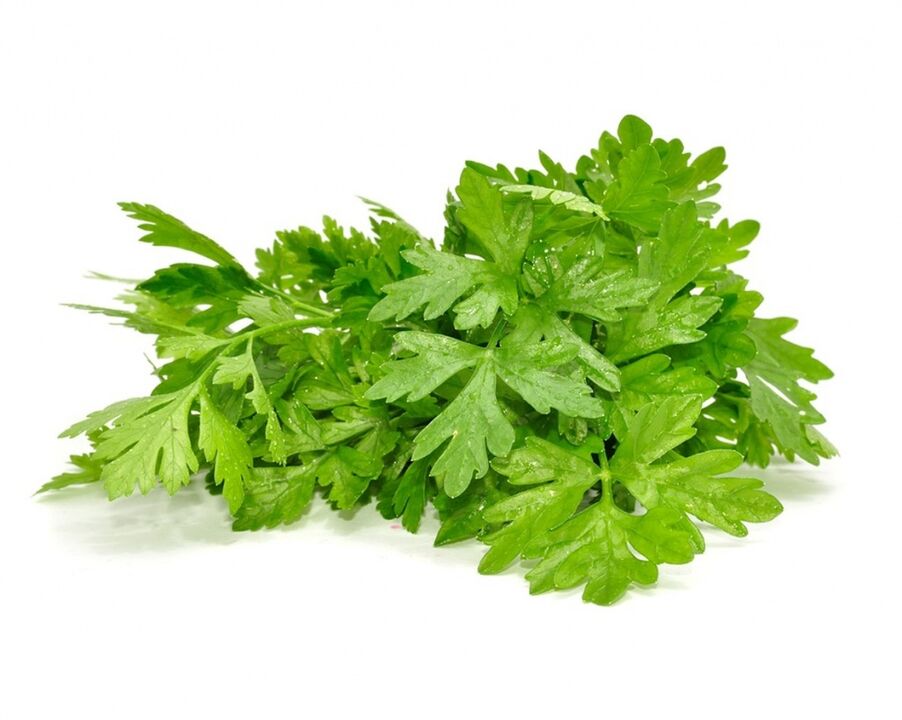 Parsley for the preparation of a medicinal decoction for prostatitis